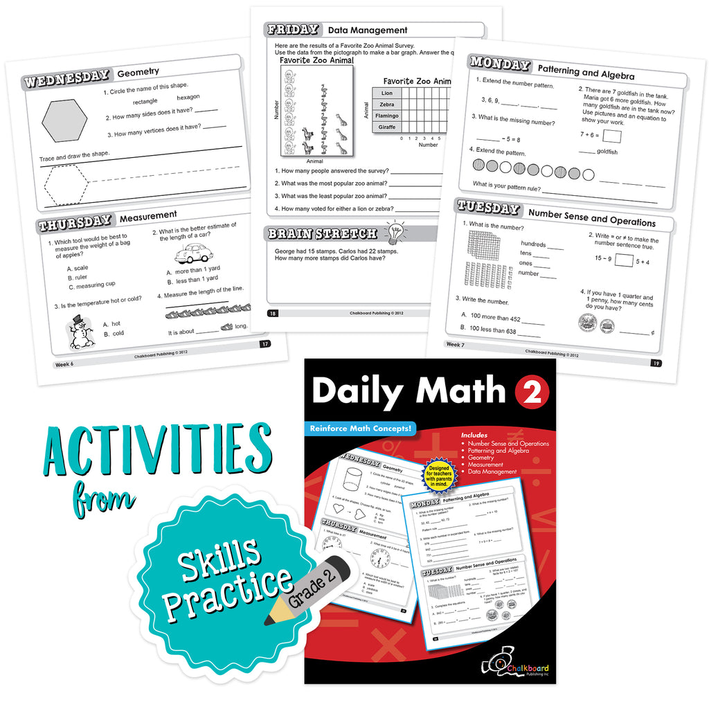 2nd Grade Skills Daily Math Workbook Bundle