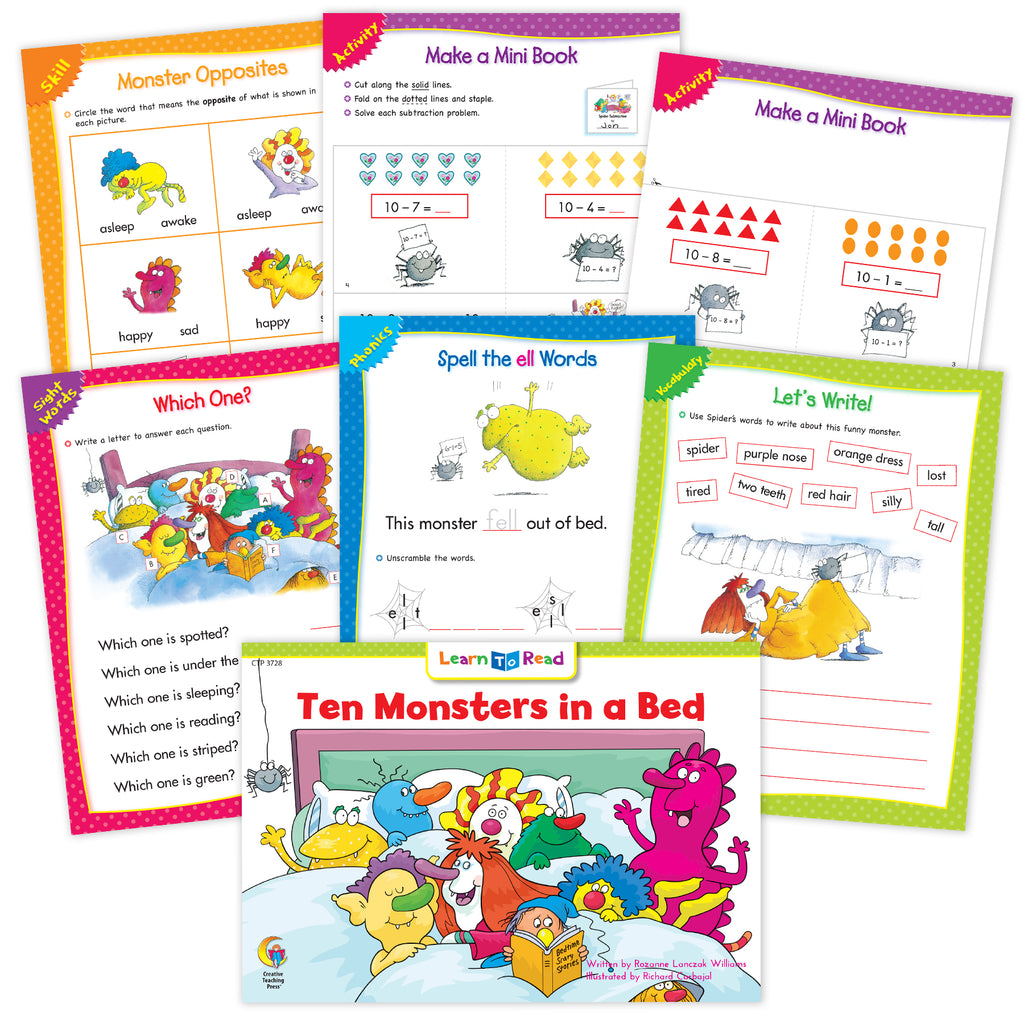 Ten Monsters In a Bed Worksheets