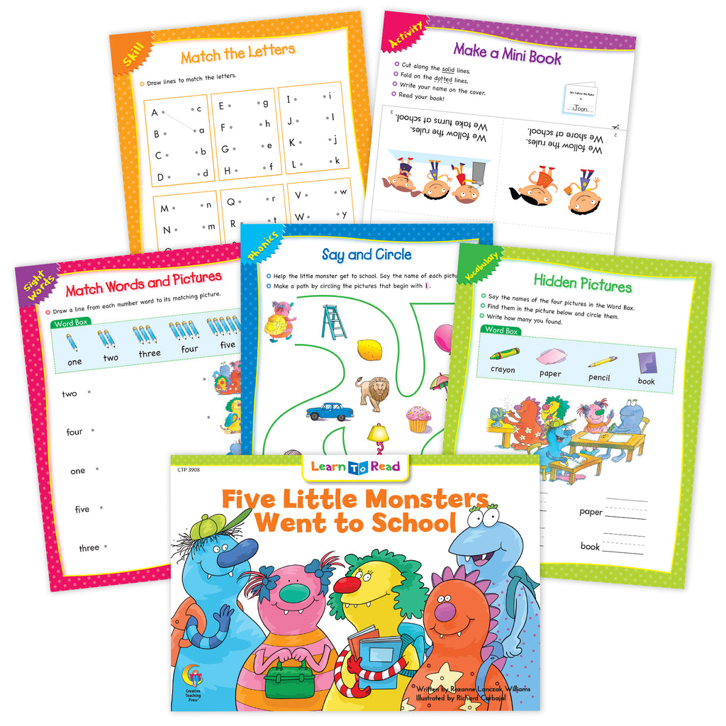 Five Little Monsters Ebook & Worksheets