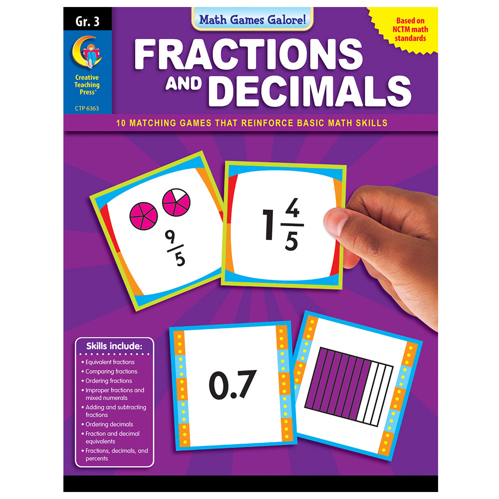 Math Games Galore: Fractions and Decimals, Gr. 3, eBook