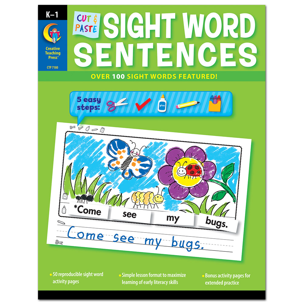 Cut & Paste Sight Words Sentences, Open eBook