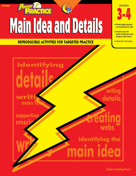 Power Practice: Main Idea and Details, Gr. 3-4, Open eBook