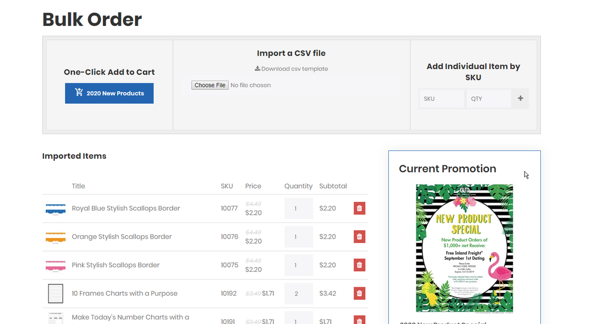 Bulk Order 2.0 - How to Import an Order