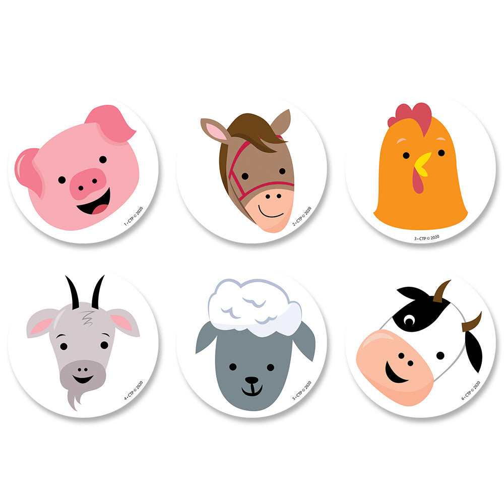 Farm Friends Farm Faces 3 Inch Designer Cut-Outs