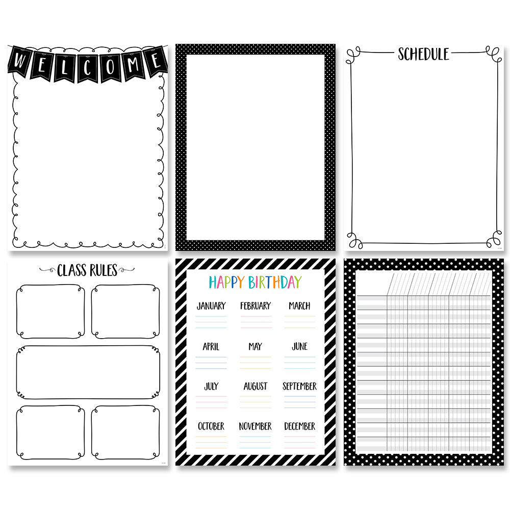 Core Decor Classroom Essentials 6-Chart Convenience Pack