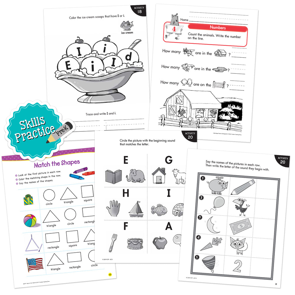 PreK Skills Practice Bundle 4