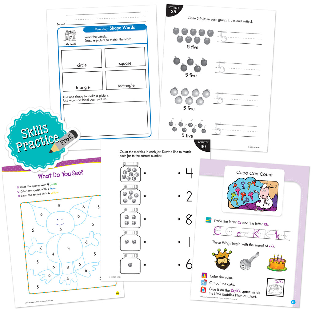 PreK Skills Practice Bundle 5