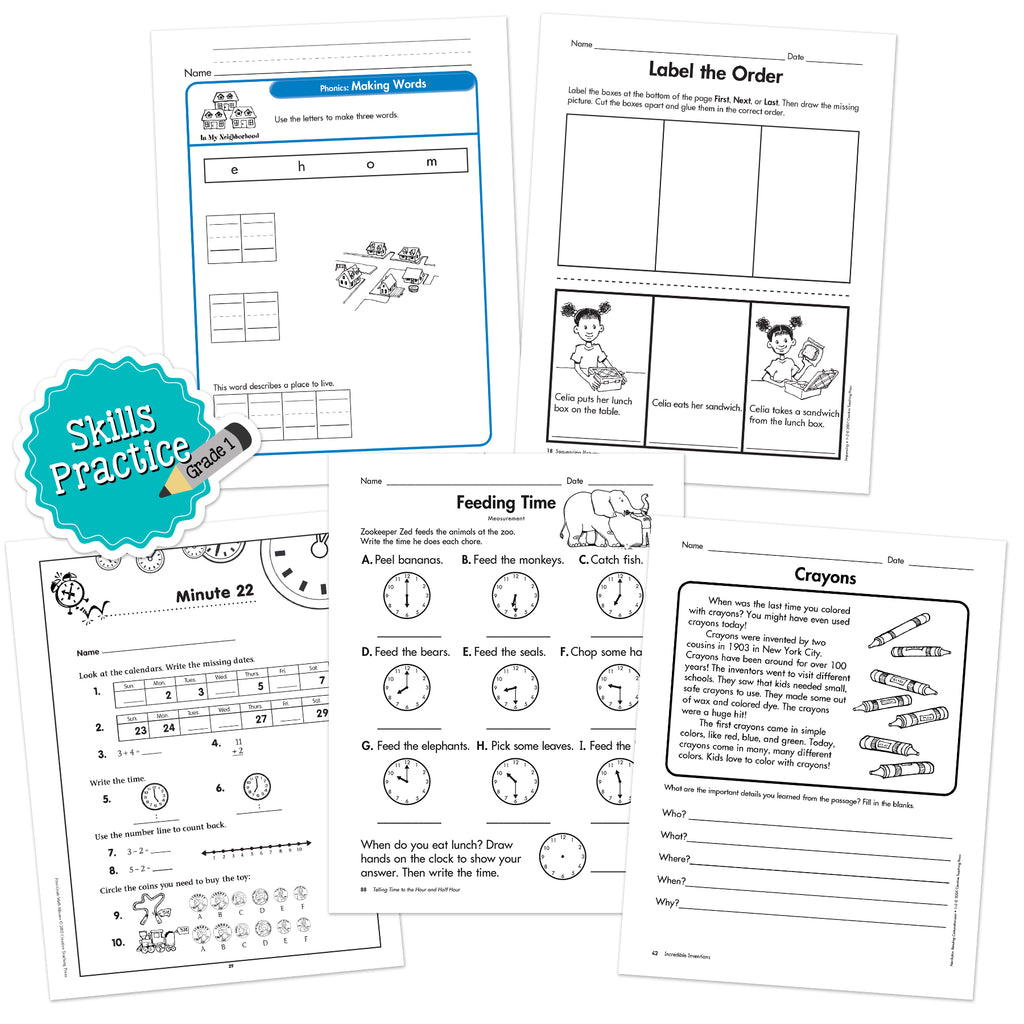 Grade 1  Skills Practice Bundle 6