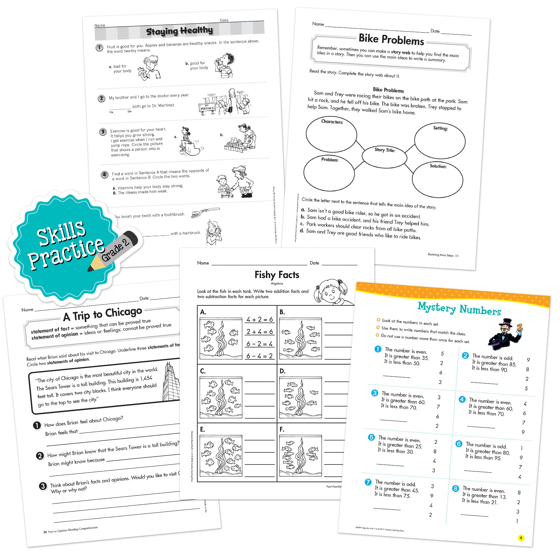 Grade 2 Skills Practice Bundle 4