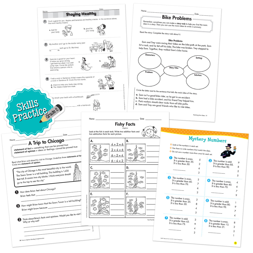 Grade 2 Skills Practice Bundle 4