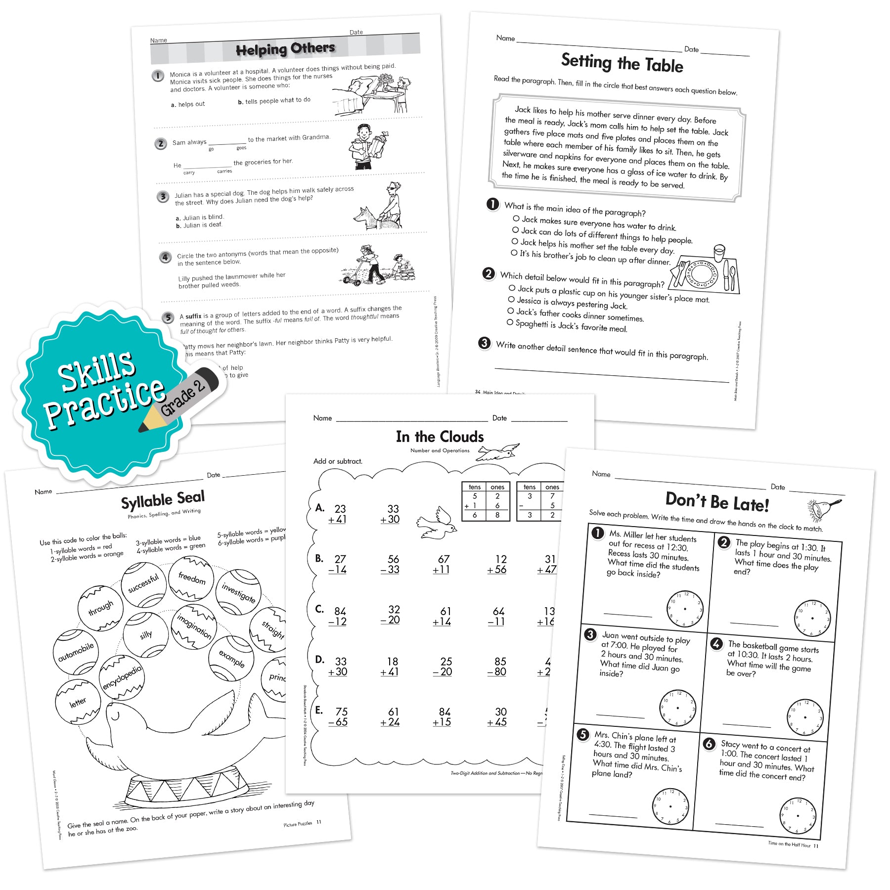 Grade 2 Skills Practice Bundle 6