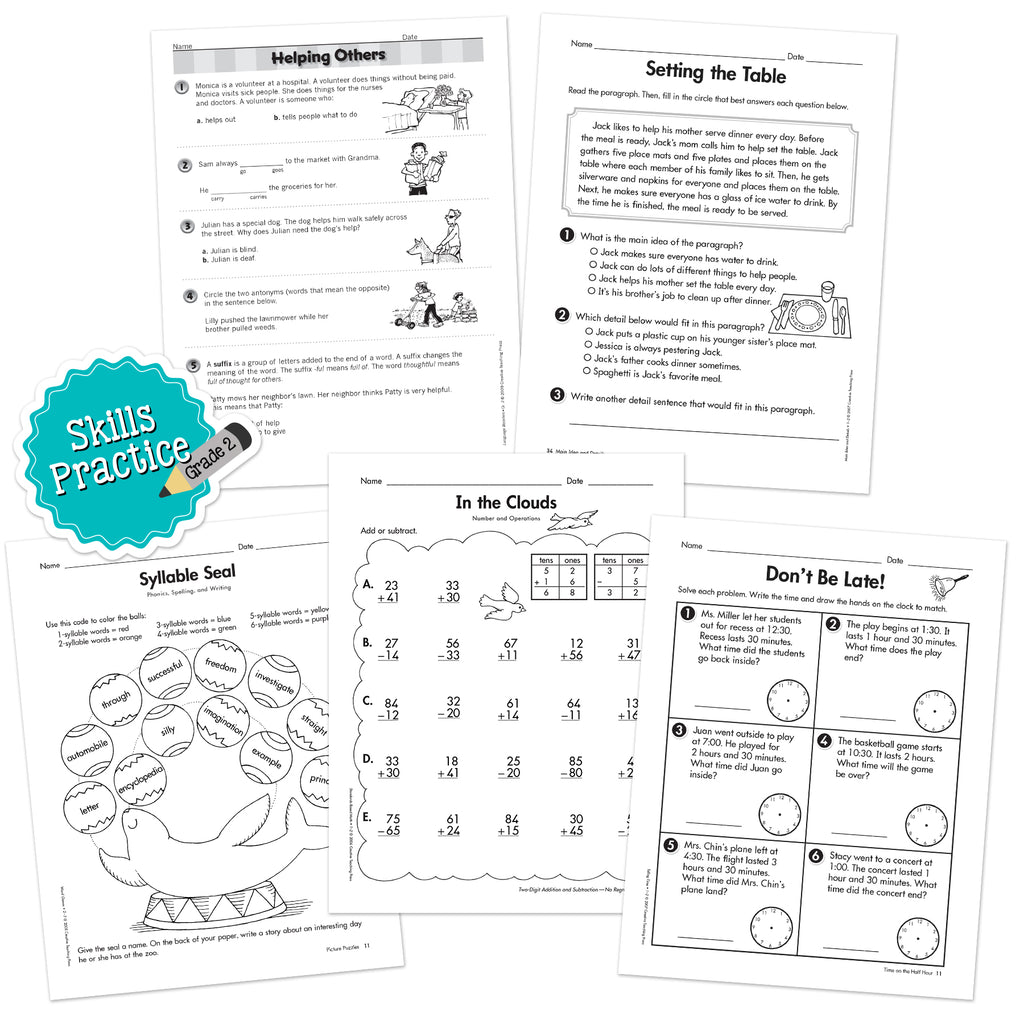 Grade 2 Skills Practice Bundle 6