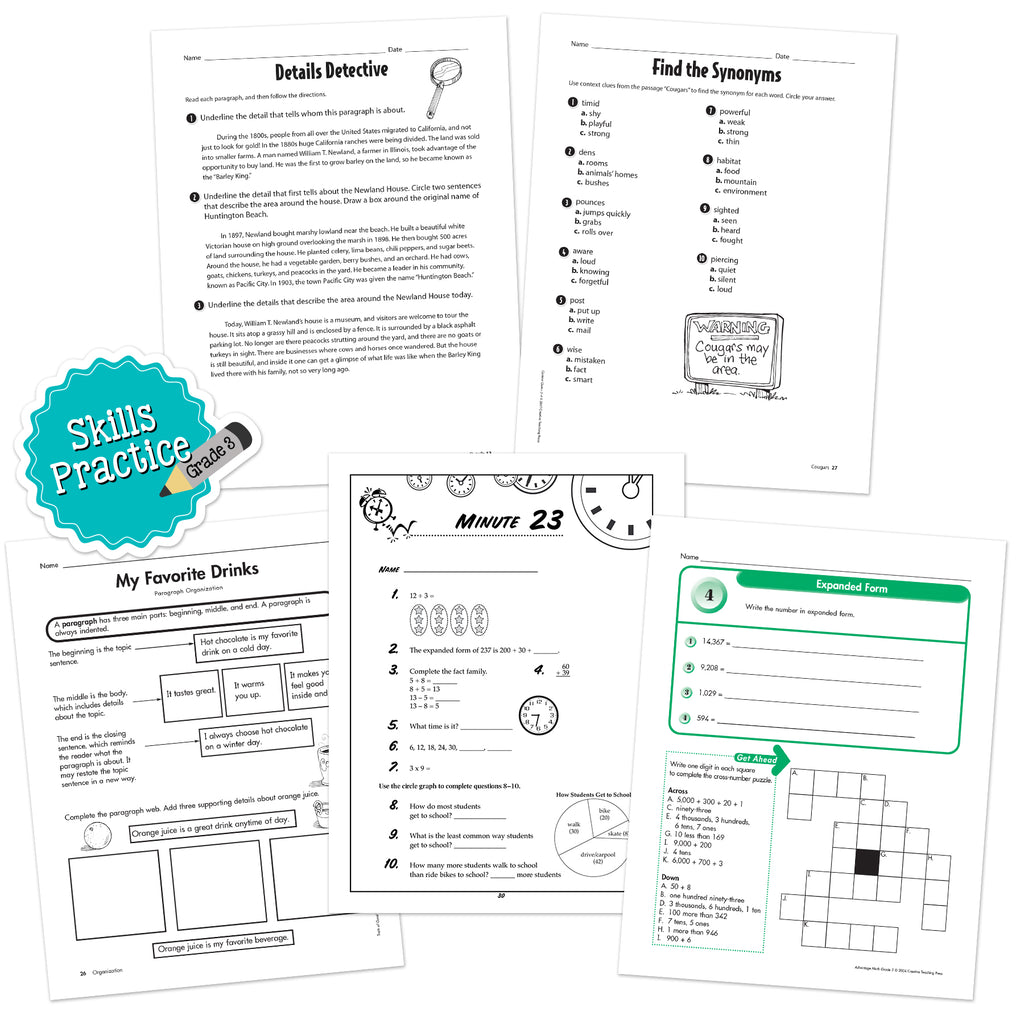 Grade 3 Skills Practice Bundle 3