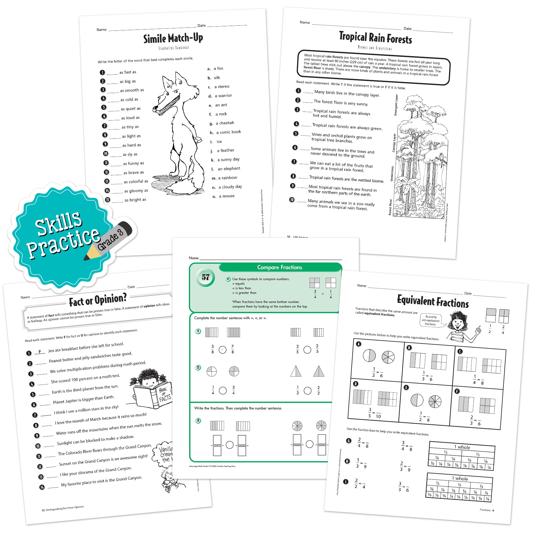 Grade 3 Skills Practice Bundle 4 – Creative Teaching Press