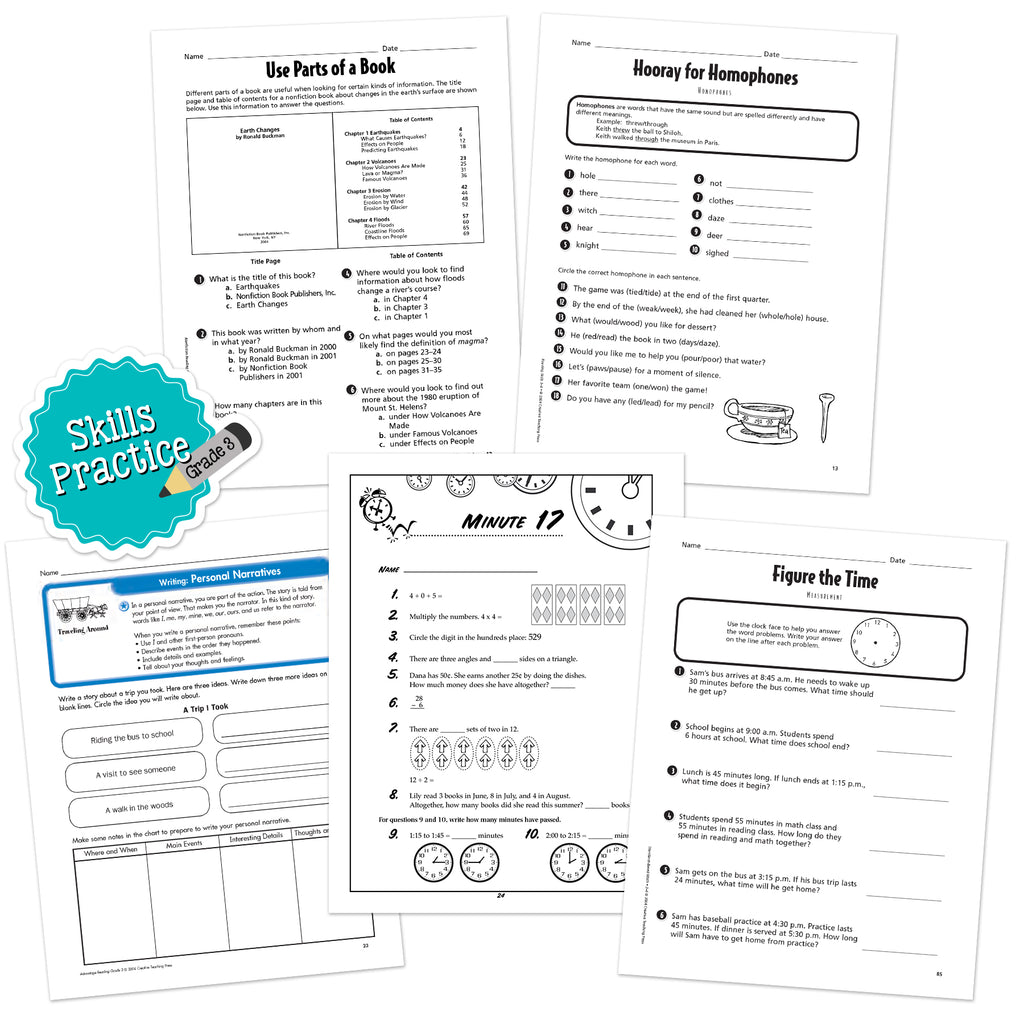 Grade 3 Skills Practice Bundle 6