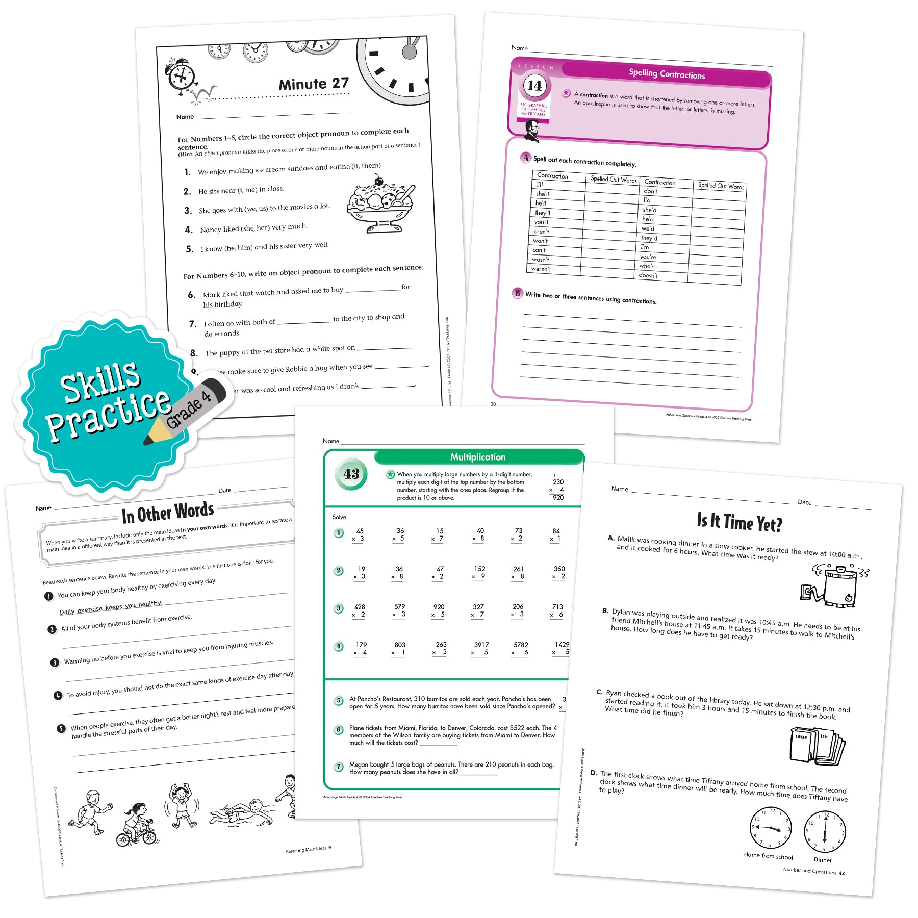 Grade 4 Skills Practice Bundle 4