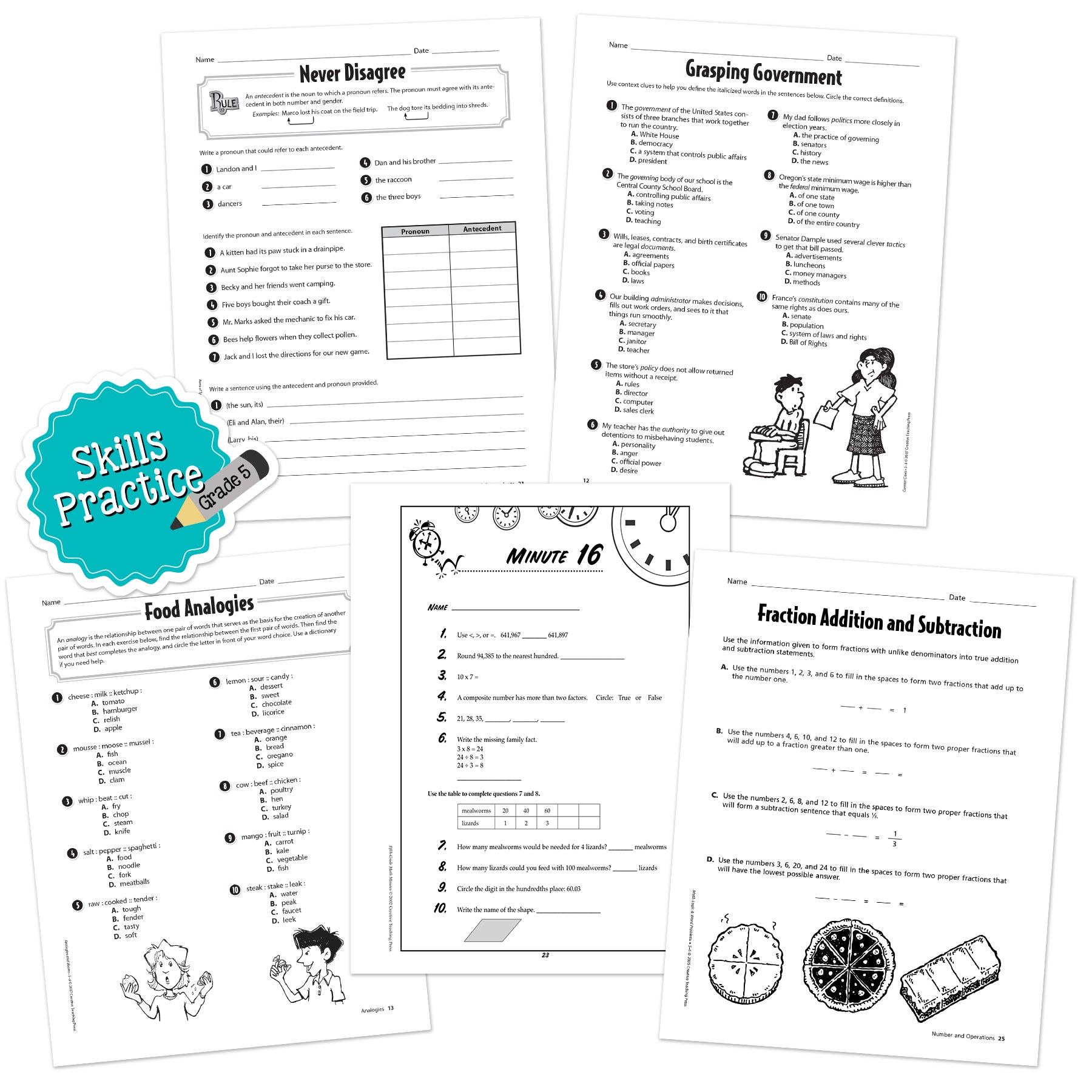 Grade 5 Skills Practice Bundle 4