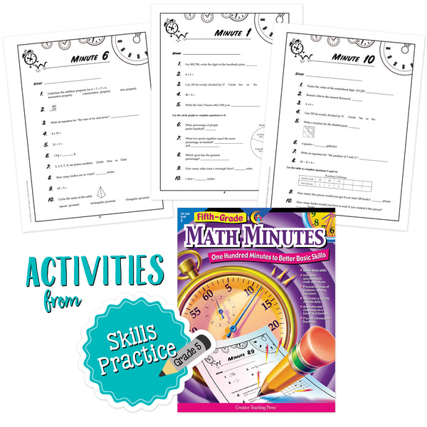 5th Grade Skills Math Minutes Bundle – Creative Teaching Press