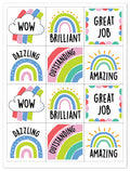 Rainbow Doodles Rewards Stickers