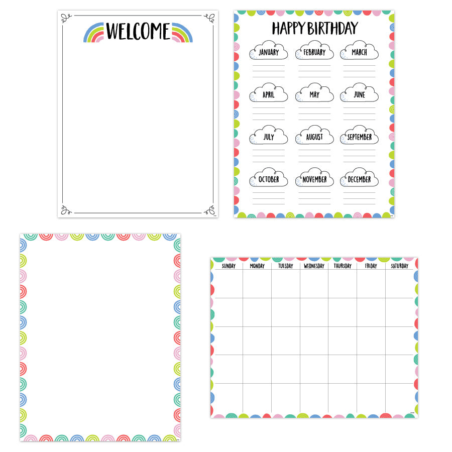 Rainbow Doodles Classroom Essentials 4-Chart Convenience Pack