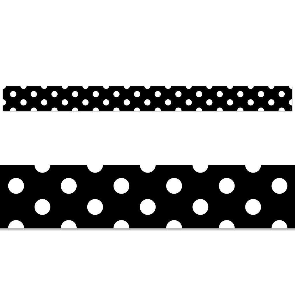 Polka Dots On Black EZ Border (Core Decor)