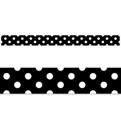 Polka Dots On Black EZ Border (Core Decor)