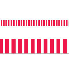 Poppy Red Bold Stripes EZ Border (Core Decor)