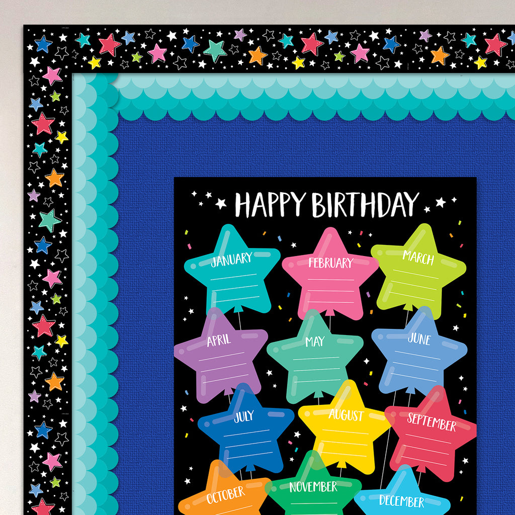 Ombre Turquoise Scallops EZ Border