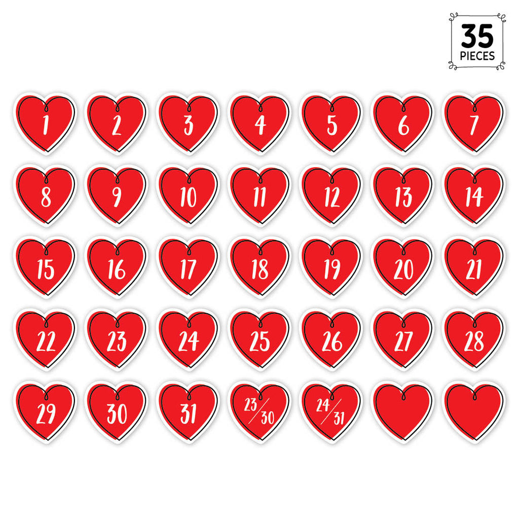 Doodle Hearts Calendar Days