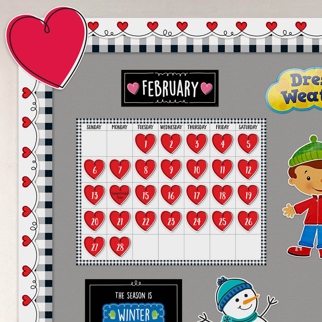 Doodle Hearts Calendar Days