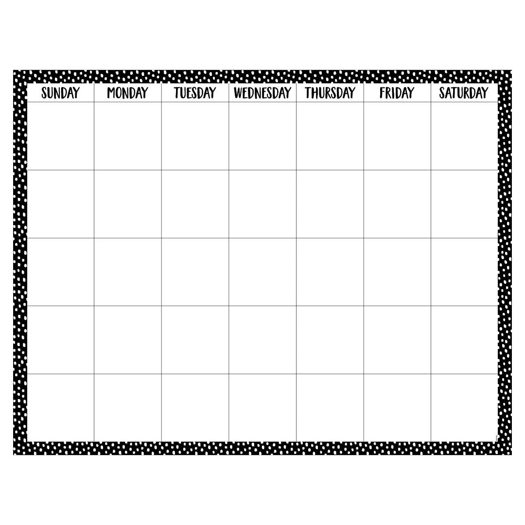 Messy Dots on Black Calendar Chart
