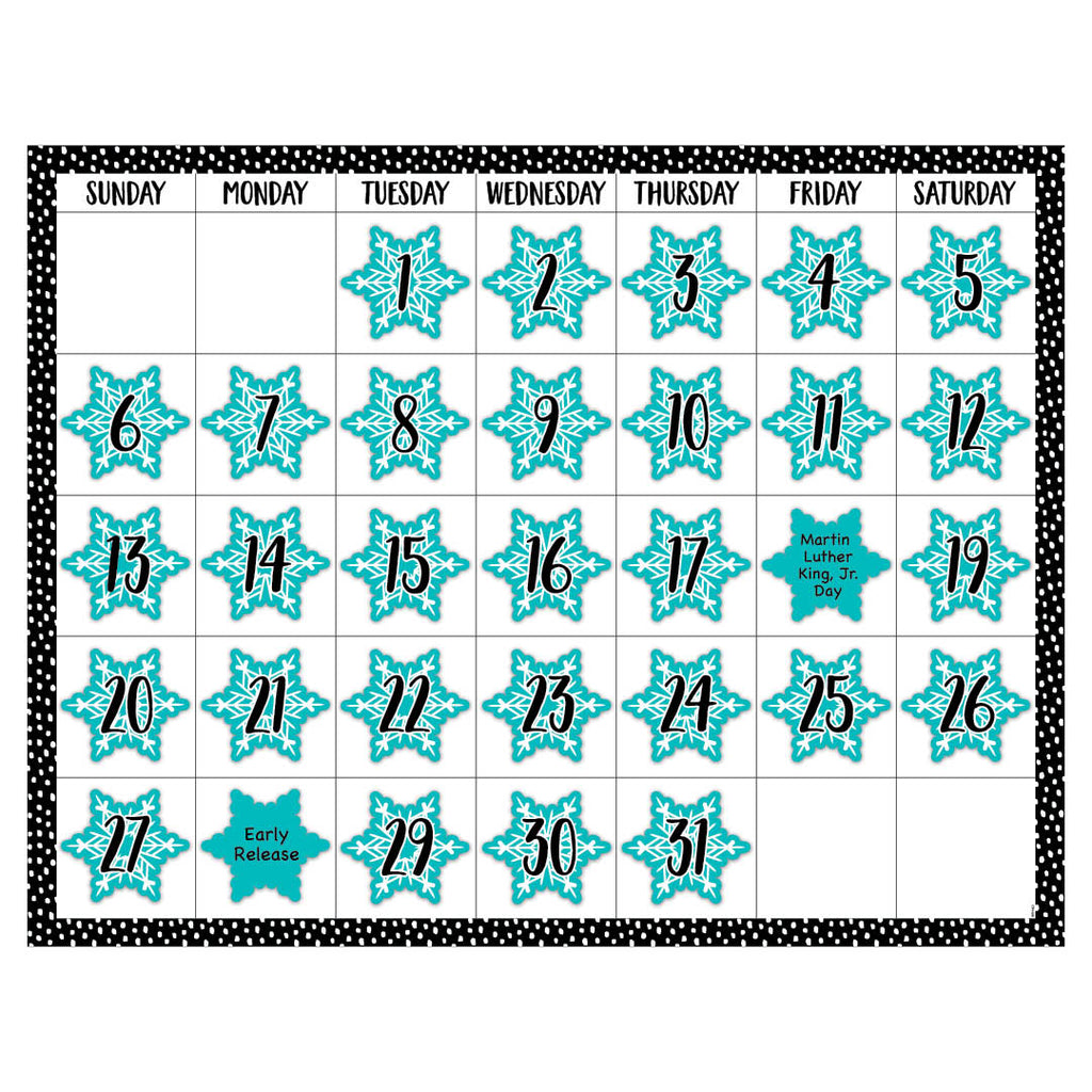 Messy Dots on Black Calendar Chart