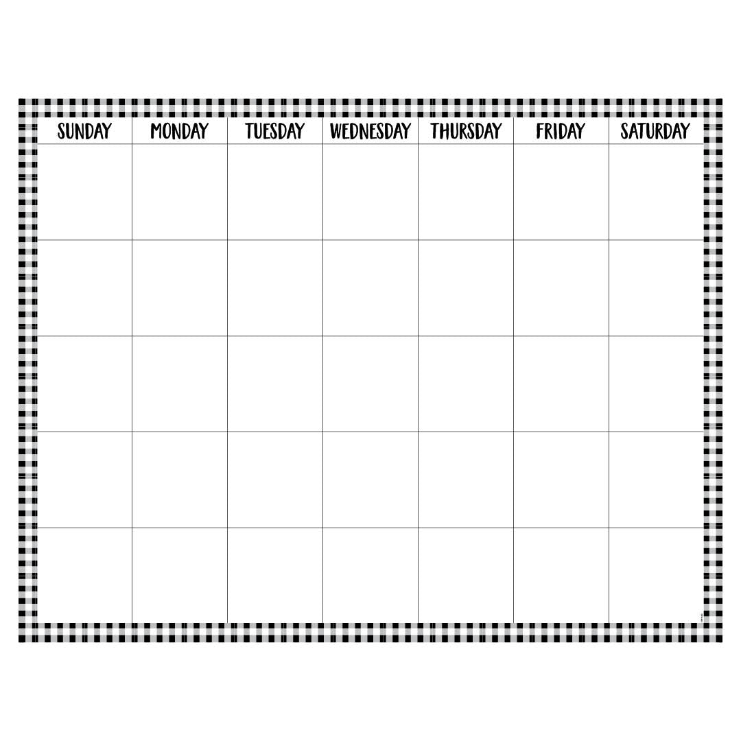 Buffalo Check Calendar Chart