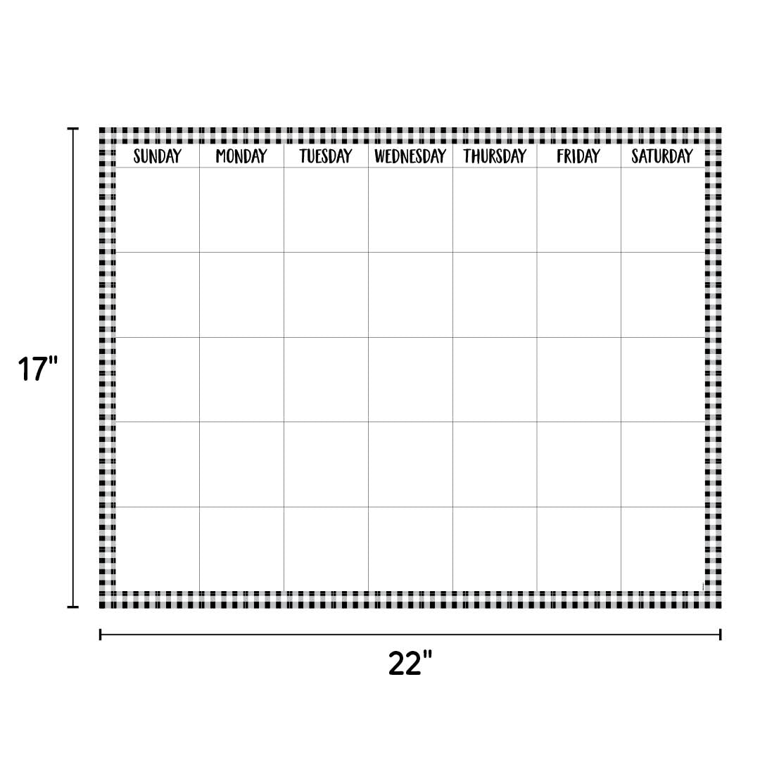 Buffalo Check Calendar Chart