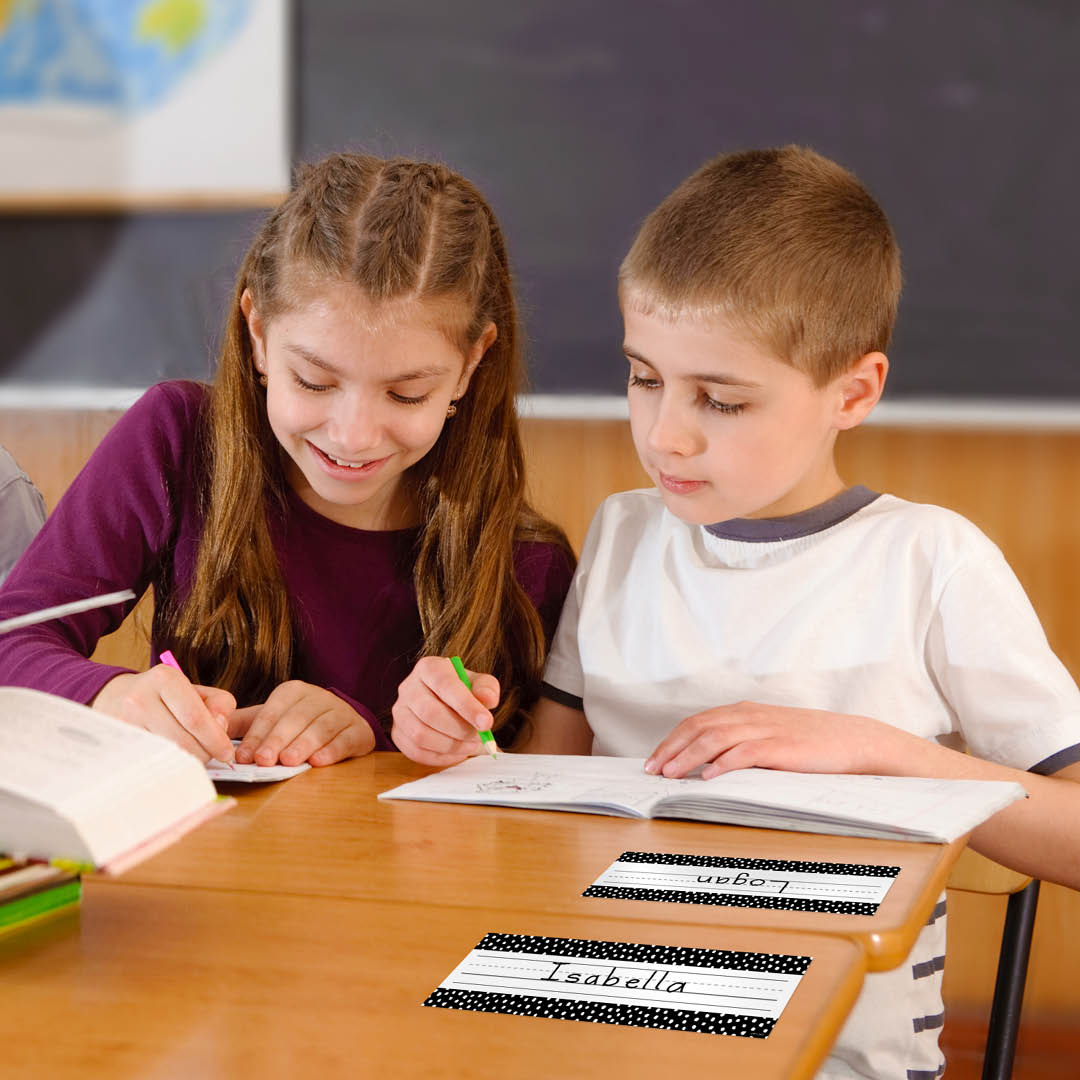 Messy Dots on Black Name Plates