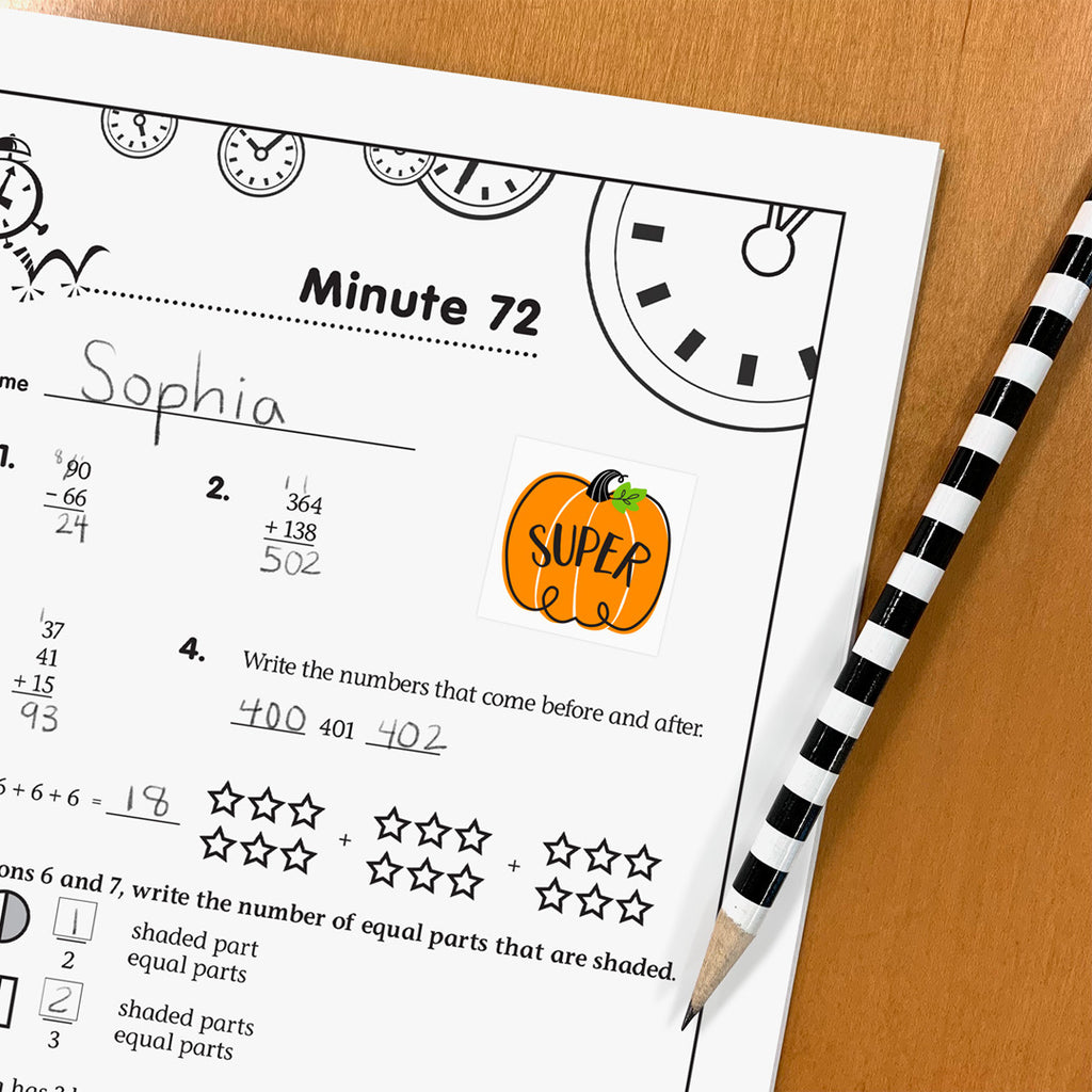 Doodle Pumpkin Rewards Stickers