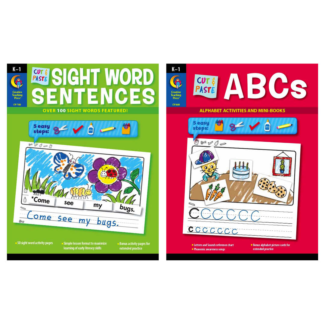 Cut and Paste Letters and Sight Words 2-Book Set