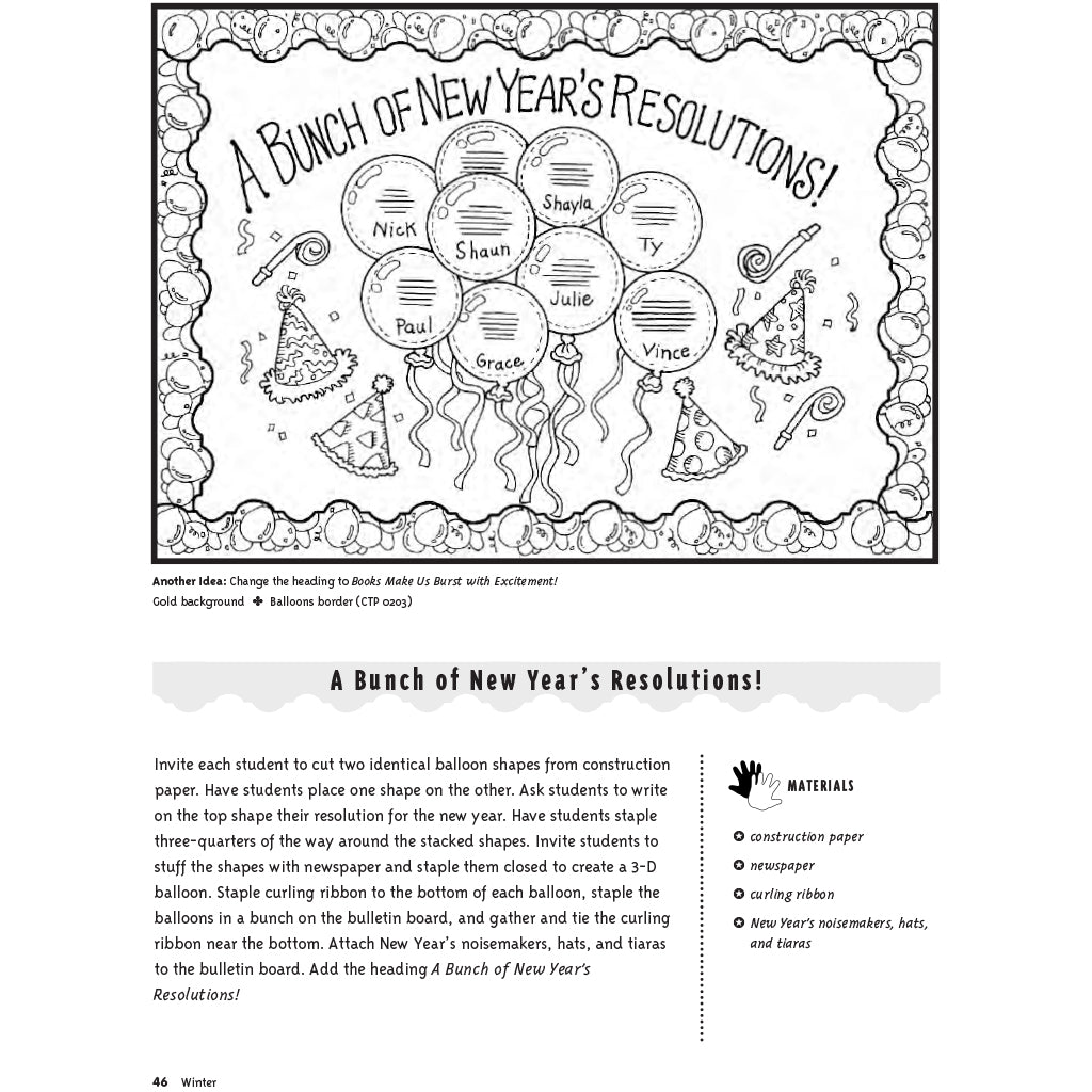 A Bunch of New Year's Resolutions Activity