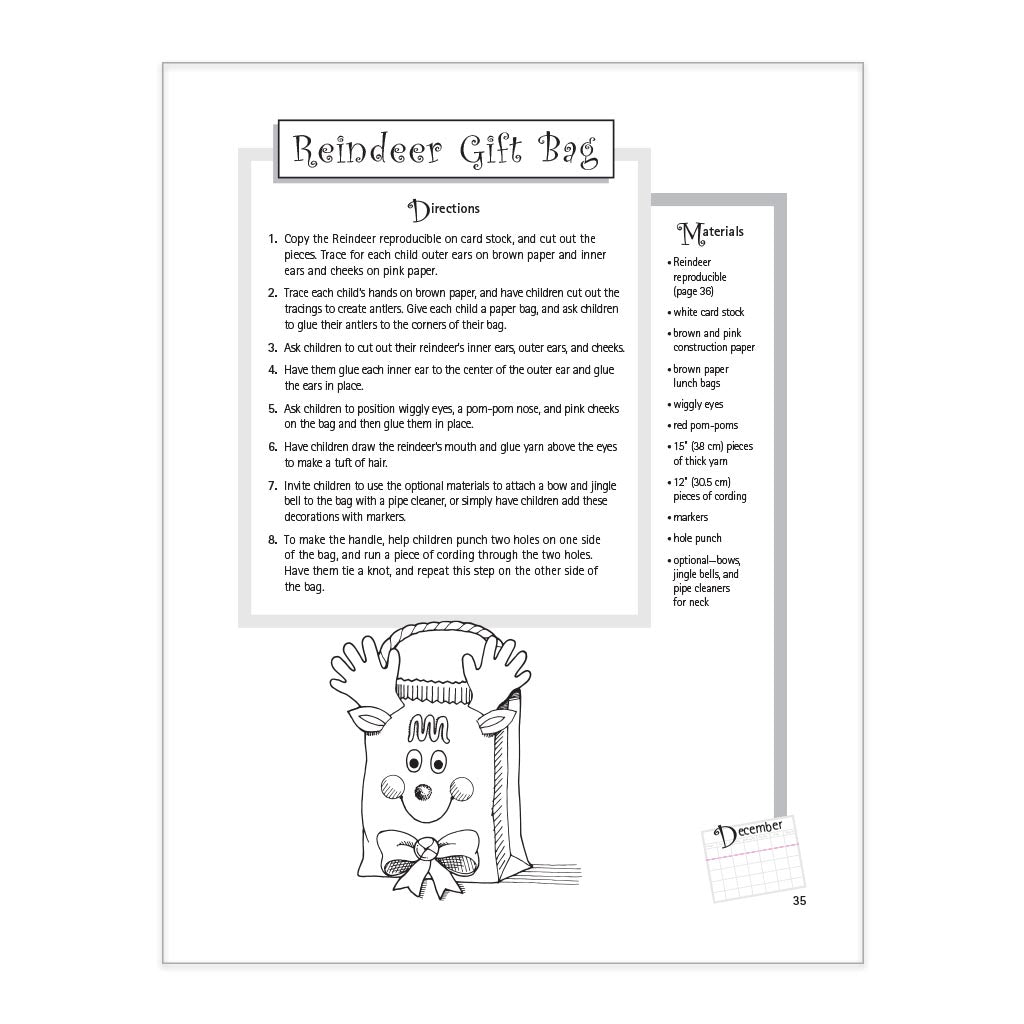 Reindeer Gift Bag Activity
