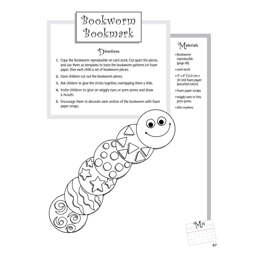 Bookworm Bookmark Activity