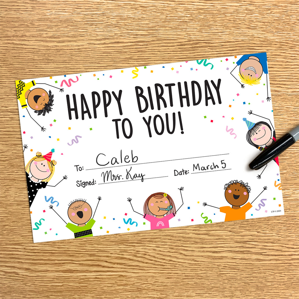 Stick Kids Happy Birthday Awards