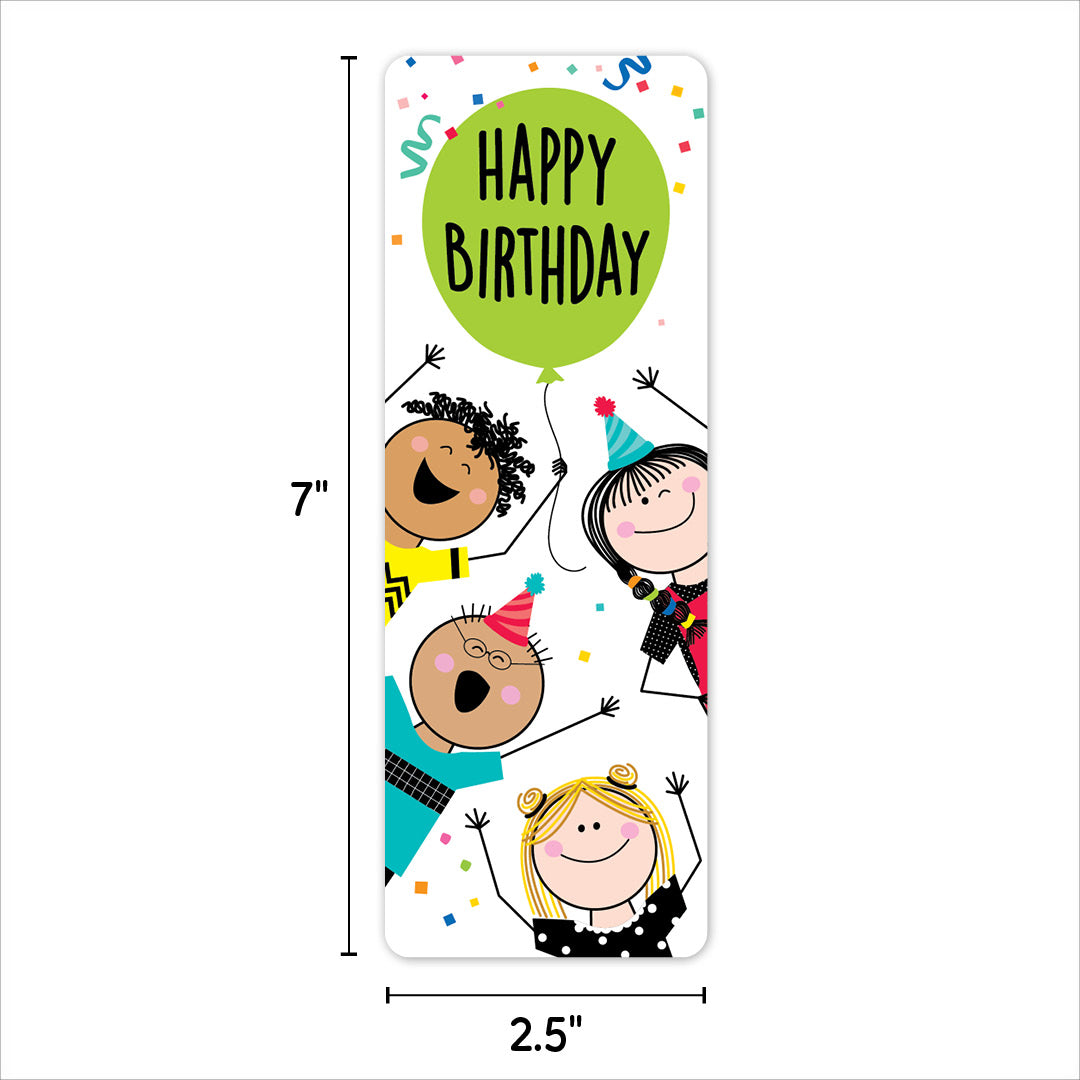 Stick Kids Happy Birthday Bookmarks