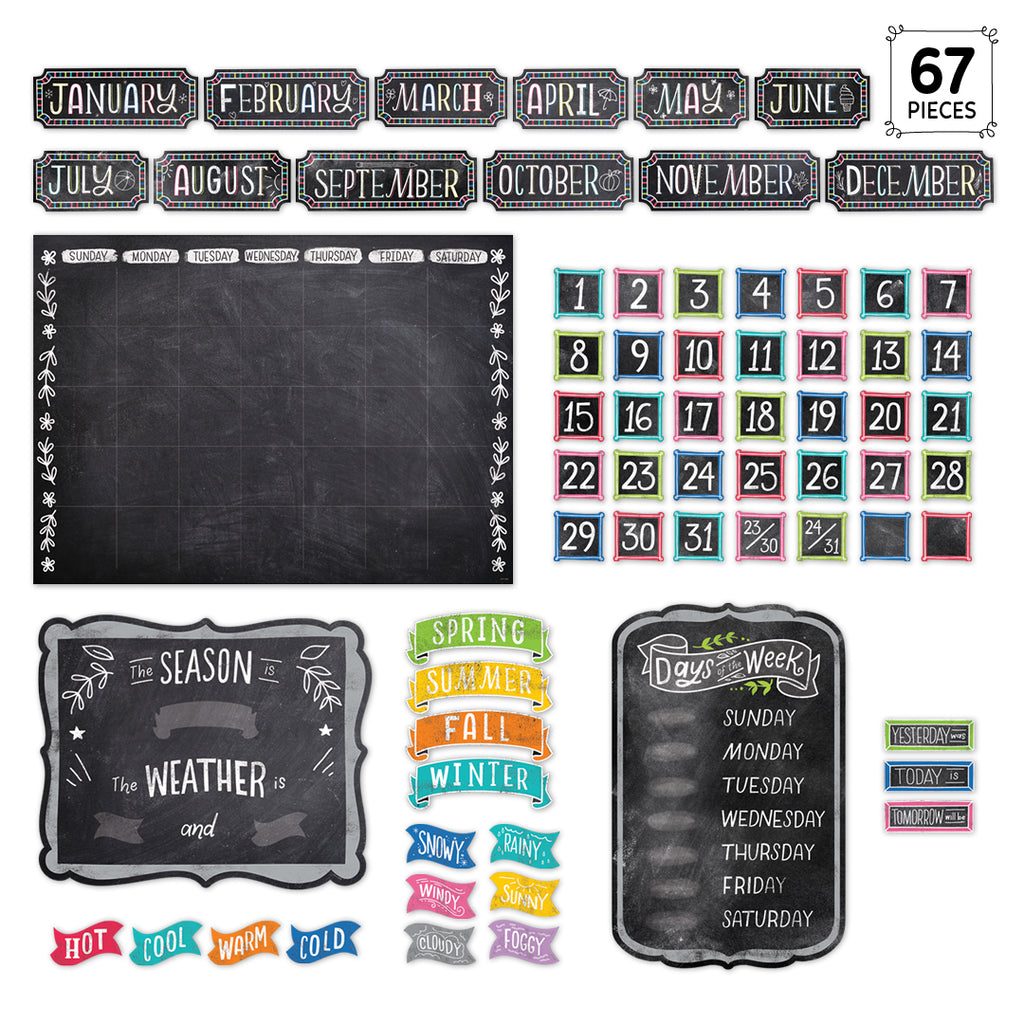 Chalk It Up! Calendar Set Bulletin Board