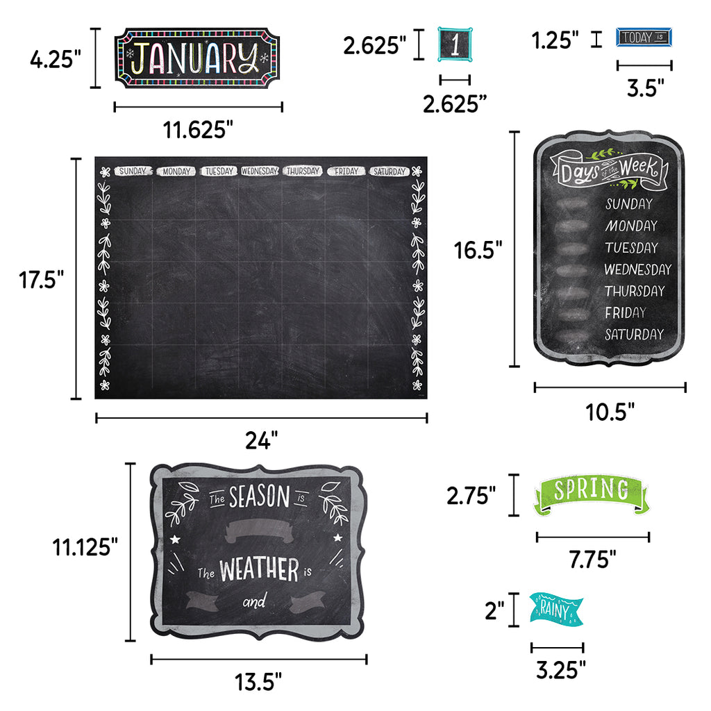 Chalk It Up! Calendar Set Bulletin Board