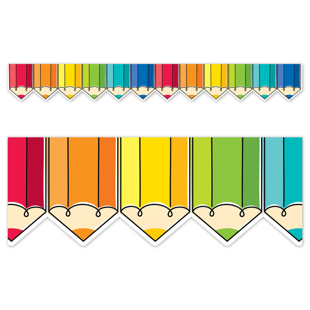 Core Decor Colorful Doodle Pencils EZ Border
