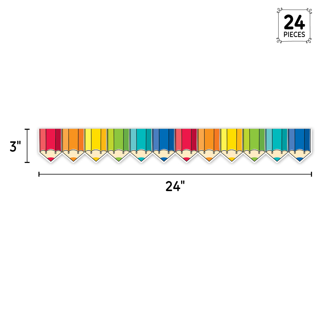 Core Decor Colorful Doodle Pencils EZ Border