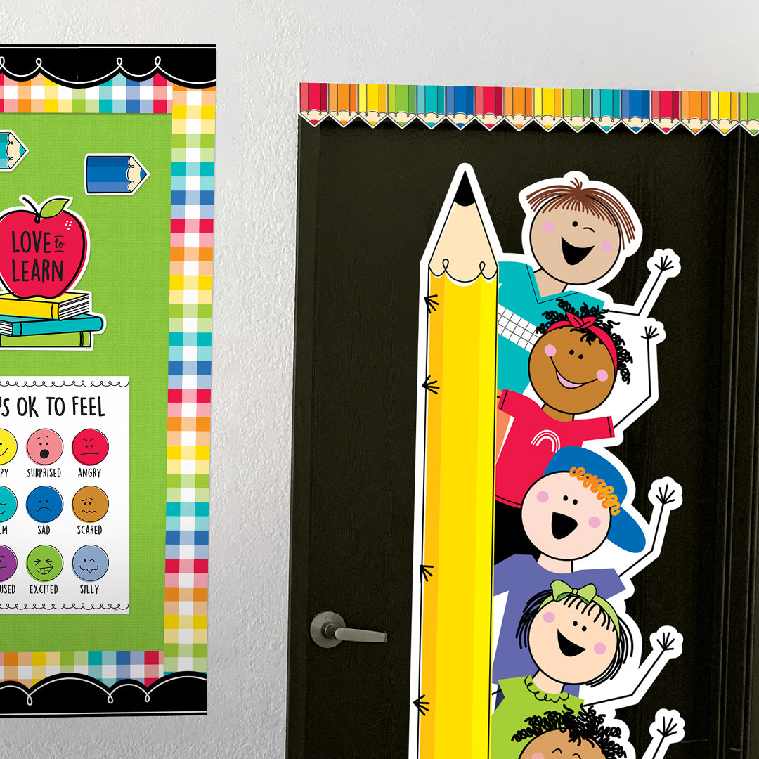 Core Decor Colorful Doodle Pencils EZ Border