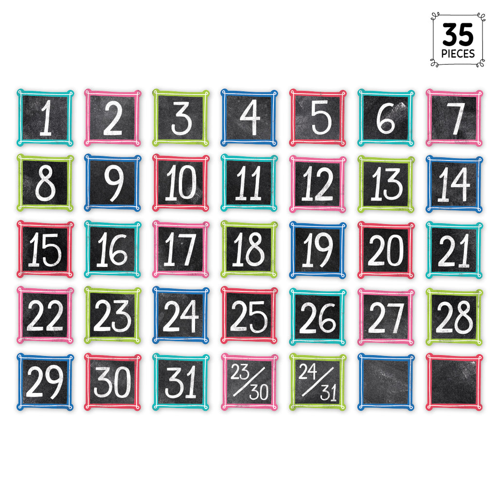 Chalk It Up! Colorful Chalk Calendar Days