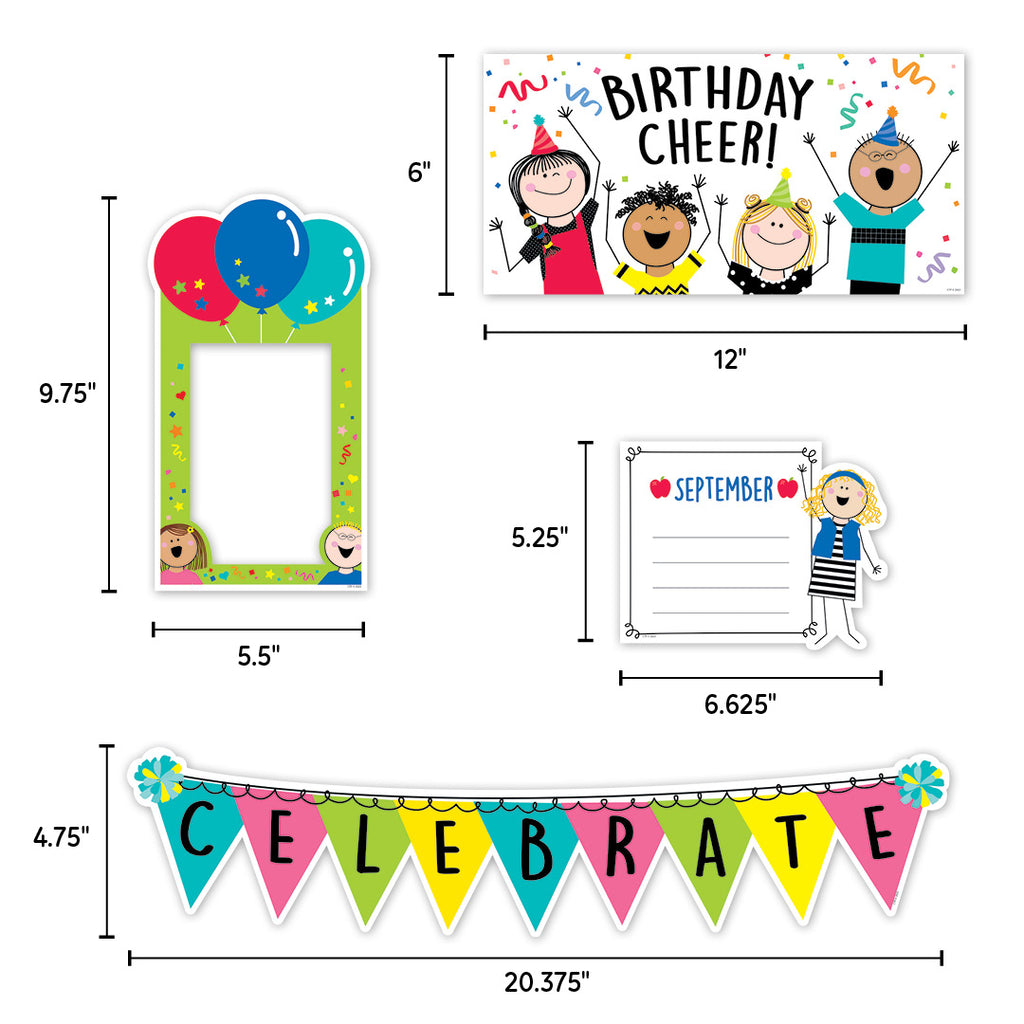 Stick Kids Happy Birthday Mini Bulletin Board