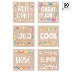 Krafty Pop Colorful Kraft Reward Stickers